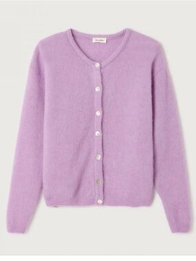 NWT AMERICAN VINTAGE Lavender Button Cardigan SMALL